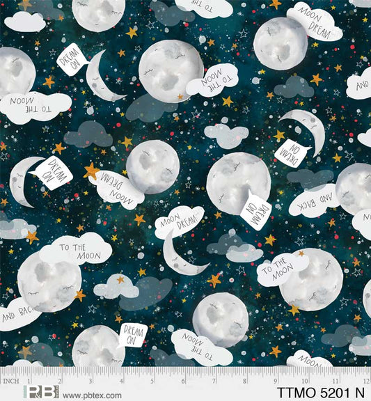 To The Moon To The Moon Toss Navy Blue - By: P&B Textiles