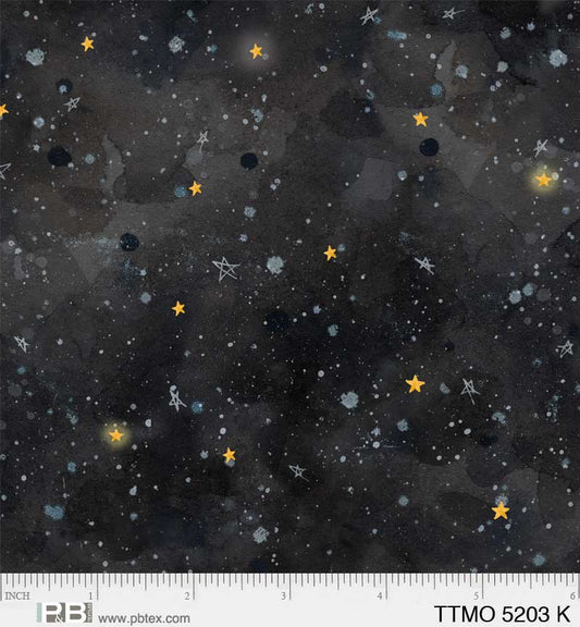 To The Moon Night Sky Black - By: P&B Textiles