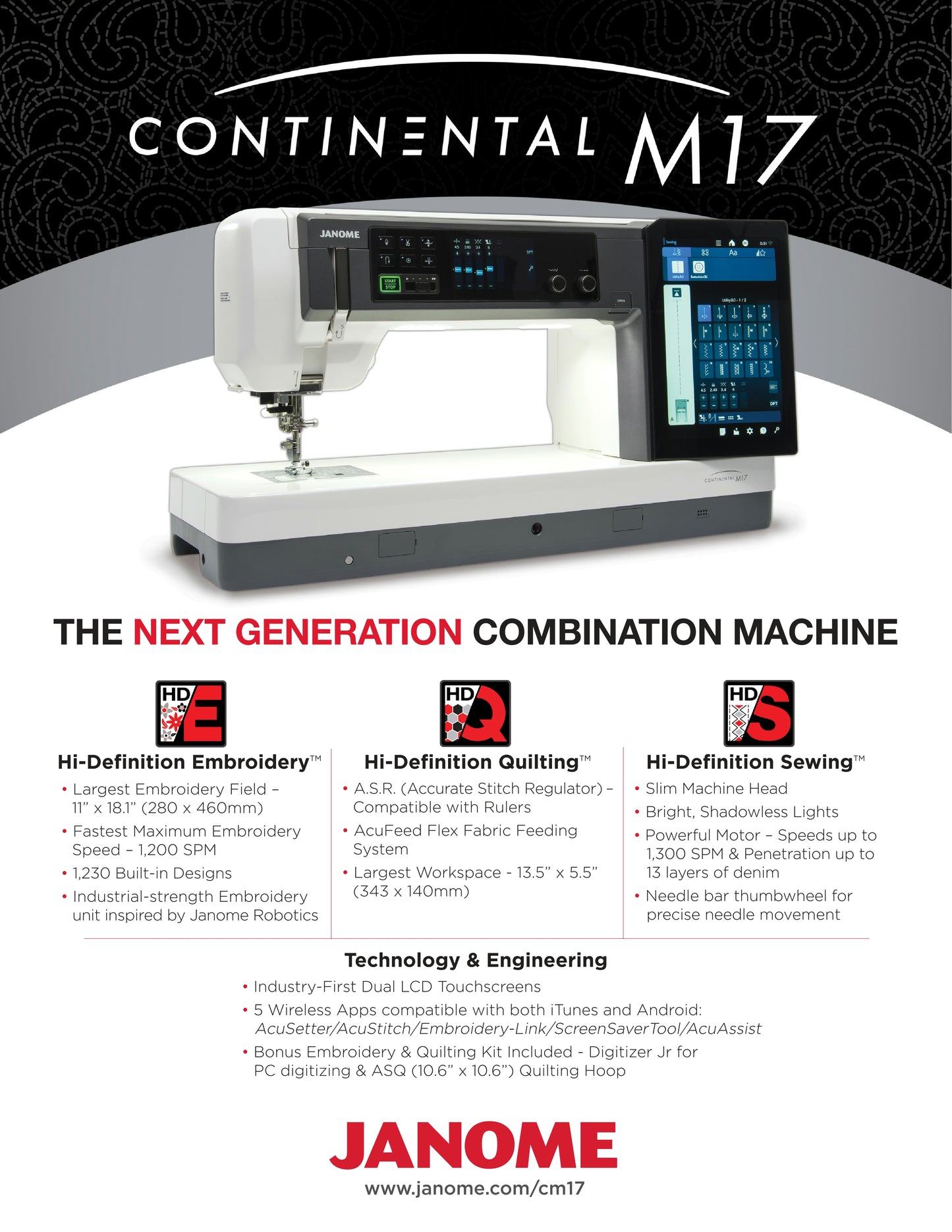 Janome CM17 Continental