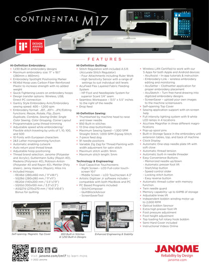 Janome CM17 Continental