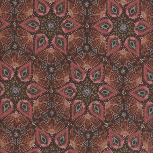 Floralscape Suzani Medallions Brown - Wilmington Prints