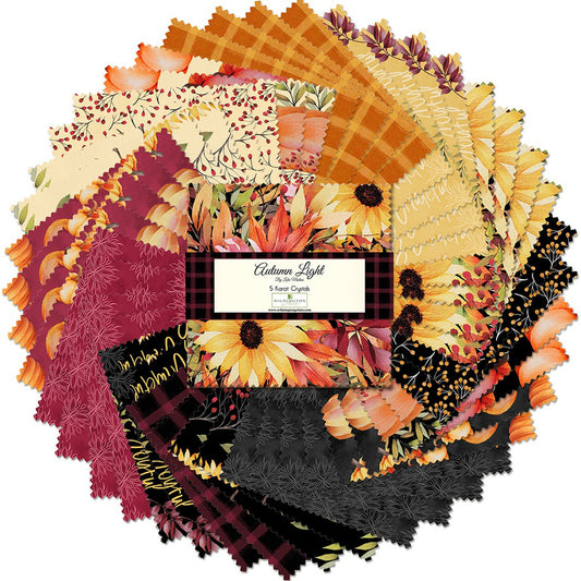 WILMINGTON PRINTS AUTUMN LIGHT FIVE KARAT CRYSTALS 5 INCH SQUARES