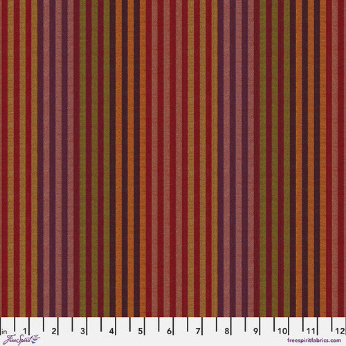 Caterpillar Stripe Earth - Free Spirit Fabrics