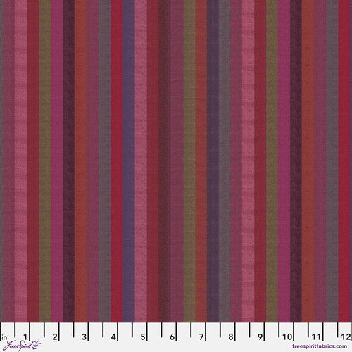 Narrow Stripe Wine - Free Spirit Fabrics