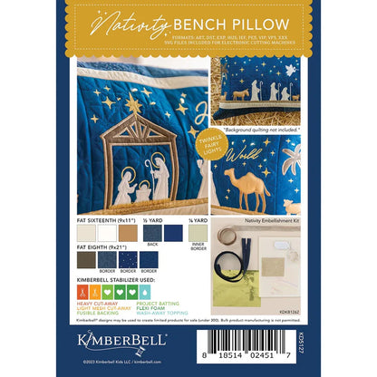 Nativity Bench Pillow Embroidery CD - Kimberbell