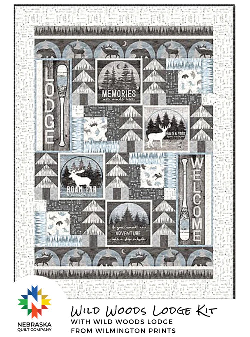 Wild Woods Lodge Throw Quilt Kit - Wilmington Prints
