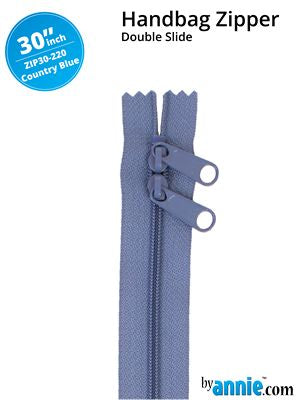 30" Double Slide Hand Bag Zipper Country Blue - byannie.com
