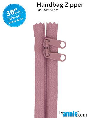 30" Double Slide Hand Bag Zipper Dusty Rose - byannie.com