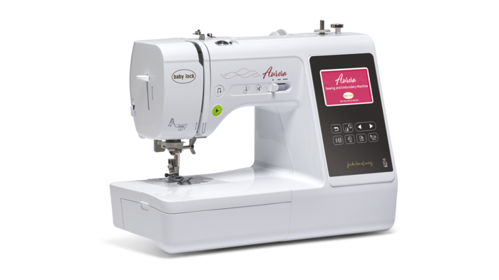 Baby Lock Aurora sewing and embroidery machine, front view