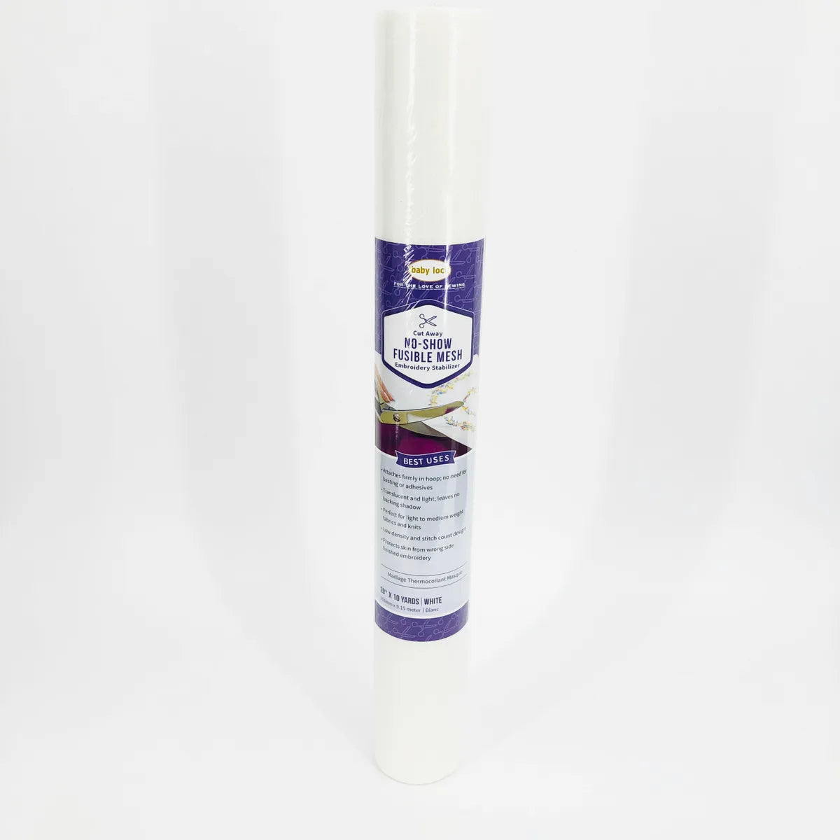 No Show Fusible Mesh Cut Away 20" x 10 yd Baby Lock