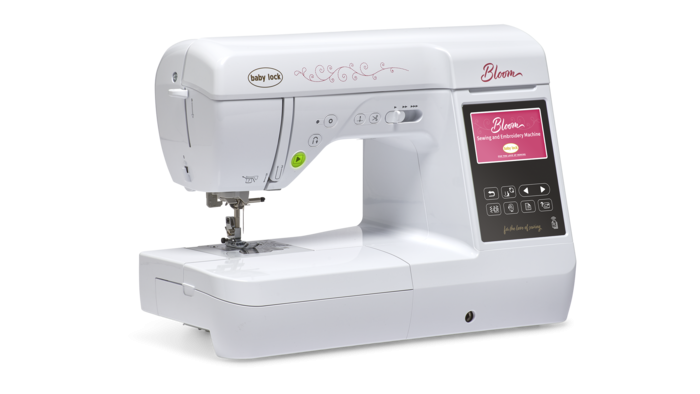 Baby Lock Bloom sewing machine, angled view
