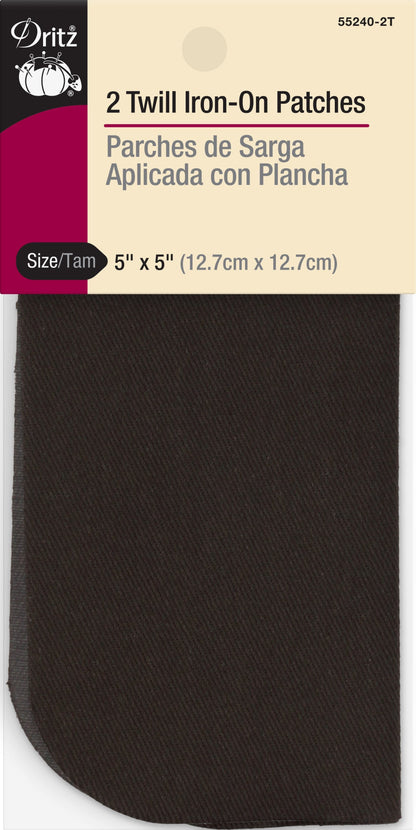 Dritz Twill Iron-On Patches 5"x5"