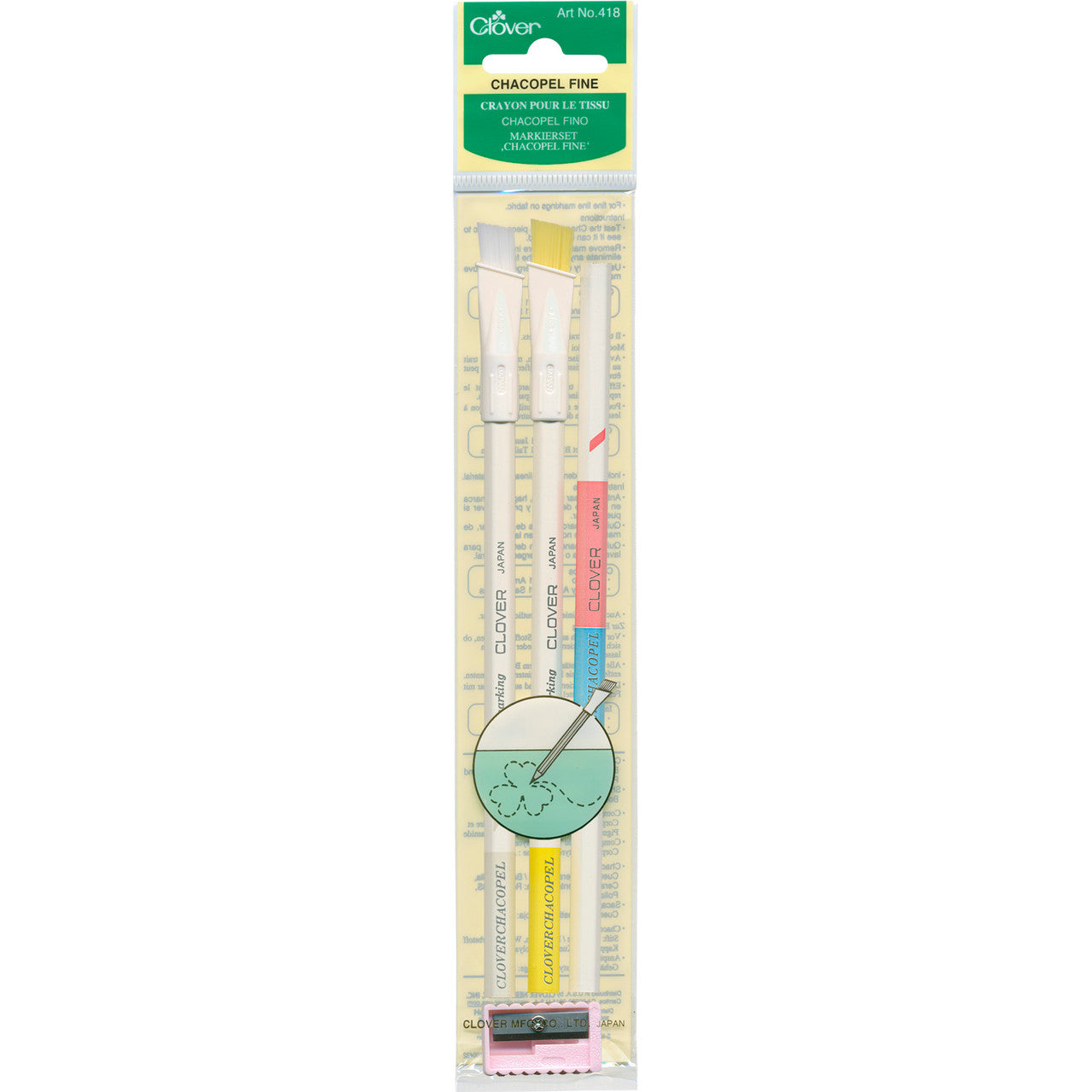 Clover Fine Chacopel Pencil Set with Sharpener 3pc
