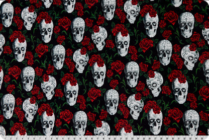 Skulls N Roses Digital Cuddle® Scarlet - Shannon Fabrics
