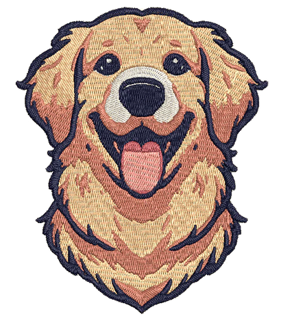 Golden Retriever PES Embroider Design - Made by Embroiderybin.com