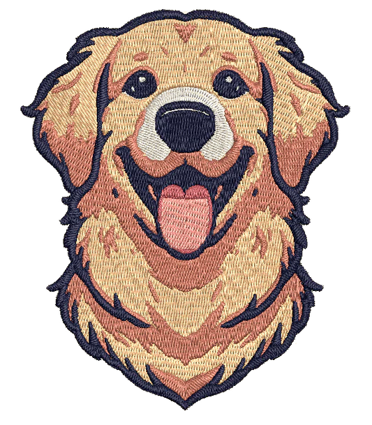 Golden Retriever PES Embroider Design - Made by Embroiderybin.com