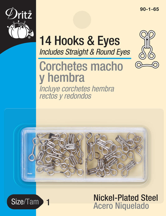 Dritz 14 Hooks & Eyes Size-1