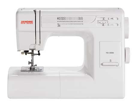 Janome HD-3000 Heavy Duty sewing machine, front view