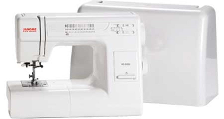 Janome HD-3000 Heavy Duty sewing machine with its hard cover