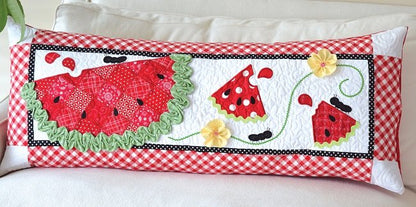 Slice Of Summer Watermelon Bench Pillow Embroidery CD - Kimberbell