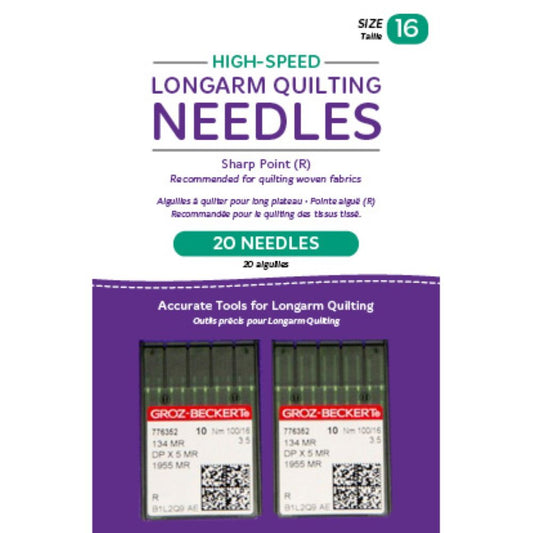 HQ High-Speed Longarm Needles – 20ct. (Crank 100/16 134MR-3.5)