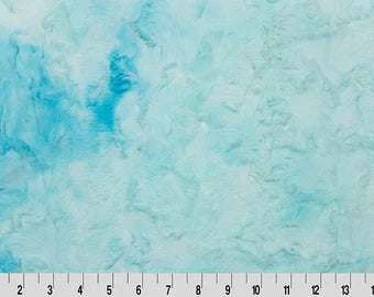 End of Bolt Shannon Fabric Luxe Cuddle® Snowflake Saltwater