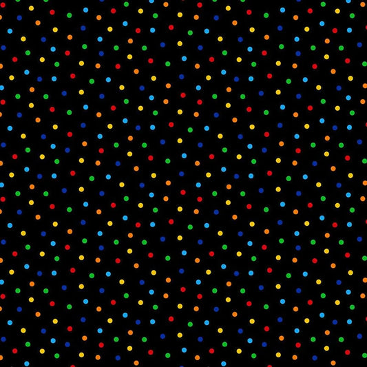 polka dots black multi color - Timeless Treasures