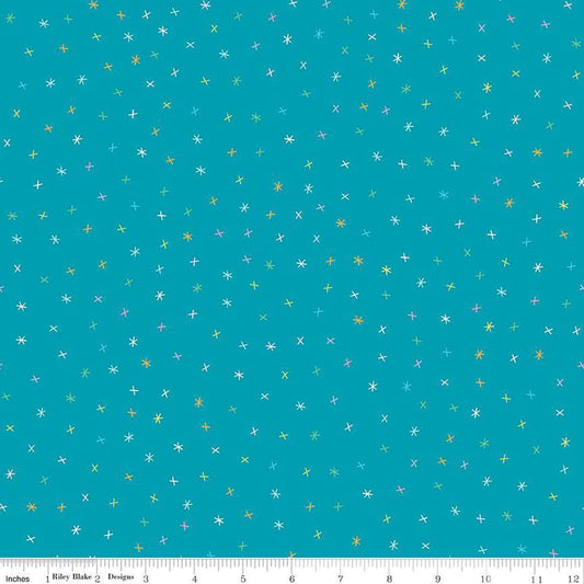 Sunshine Blvd Sparkles C12105 Teal - Riley Blake Designs