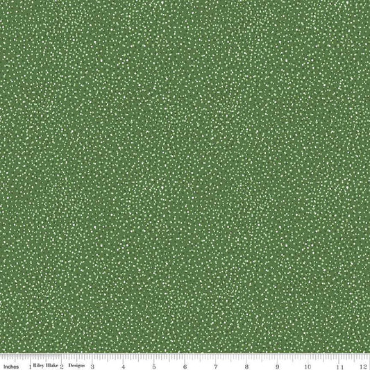 Snow Leopard Flurry Holly Flannel - Riley Blake Designs
