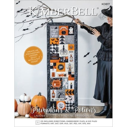 Pumpkins & Potions Ladder Quilt Machine Embroidery CD