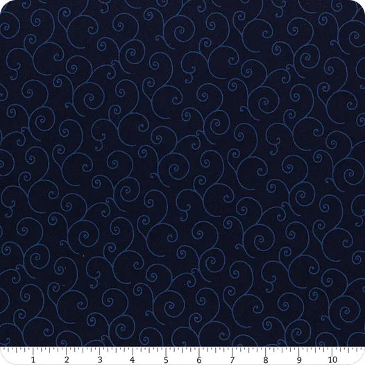 Navy Scroll - Kimberbell Basics / Maywood Studio