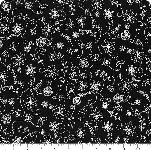 Floral Swirl Black - Kimberbell Basics / Maywood Studio