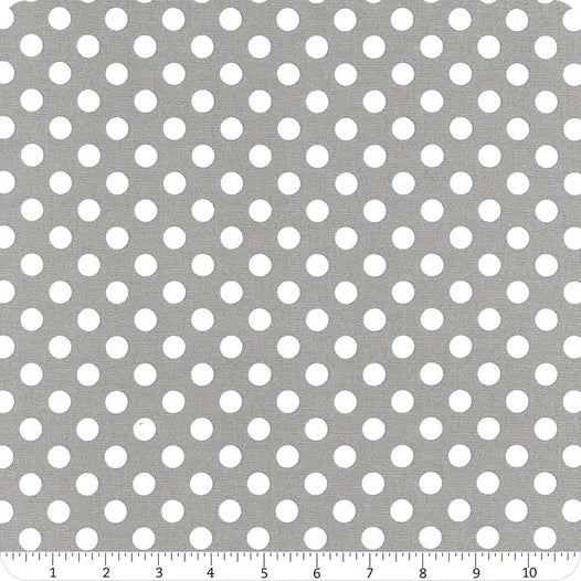 Grey & Large White Dots - Kimberbell Basics / Maywood Studio
