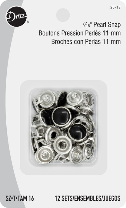 Dritz 7/16" Pearl Snaps - Black