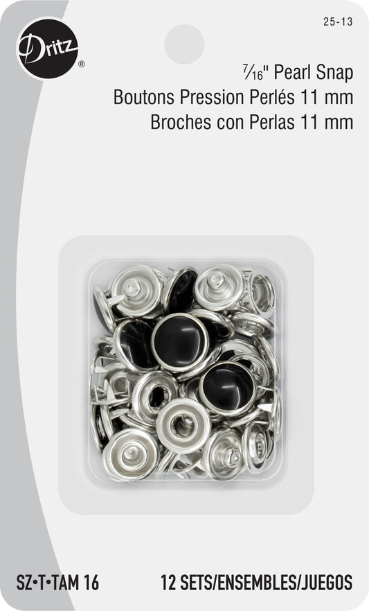 Dritz 7/16" Pearl Snaps - Black