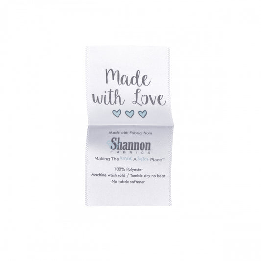 Made with Love Satin Labels 5pk. - Shannon Fabrics