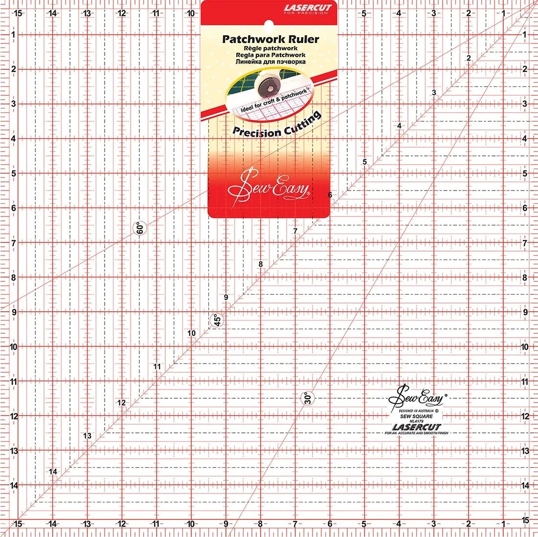 Patch Work Ruler 15.5" x 15.5" - Sew Easy