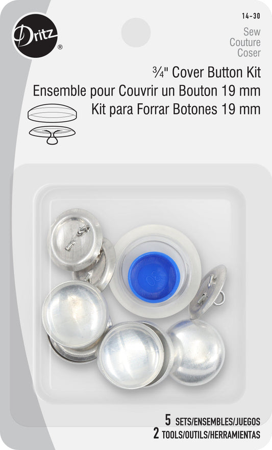 Dritz 3/4" Cover Button Kit, Nickel, 5 Set