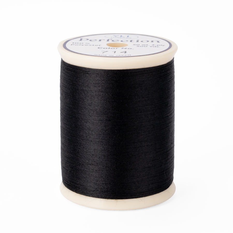 YLI Perfection Spool Thread, 50 w., 3-ply,  500yds # 714 Black