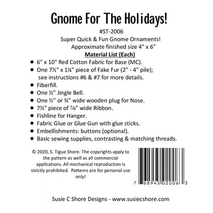 Gnome For The Holidays! Ornaments Pattern