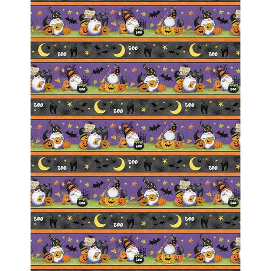 The Boo Crew Multi Gnome Purple by Susan Winget for Wilmington Prints