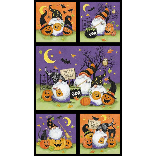 The Boo Crew Multi Panel Purple by Susan Winget for Wilmington Prints