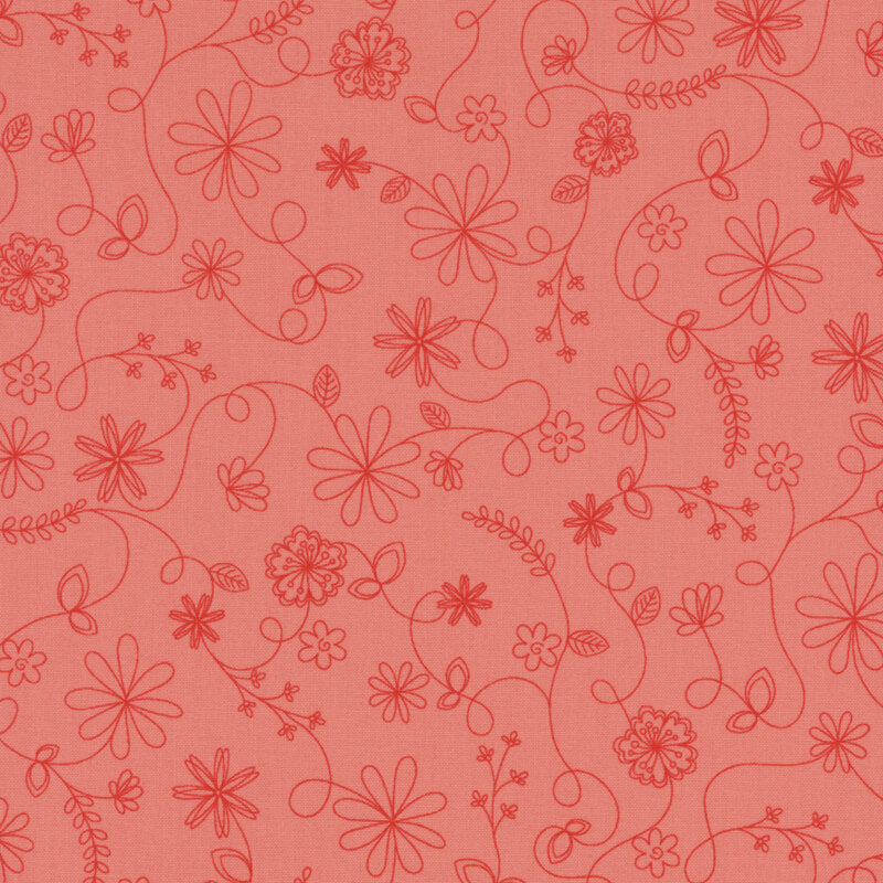 Floral Swirl Peach - Kimberbell Basics / Maywood Studio
