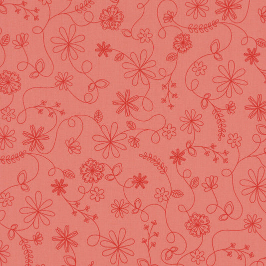 Floral Swirl Peach - Kimberbell Basics / Maywood Studio