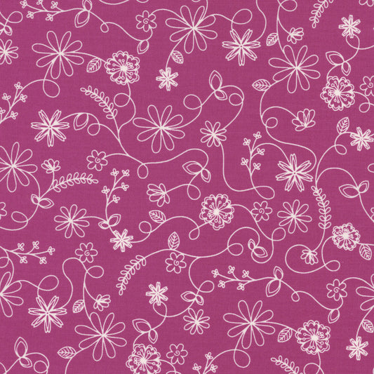 Floral Swirl Violet Red - Kimberbell Basics / Maywood Studio