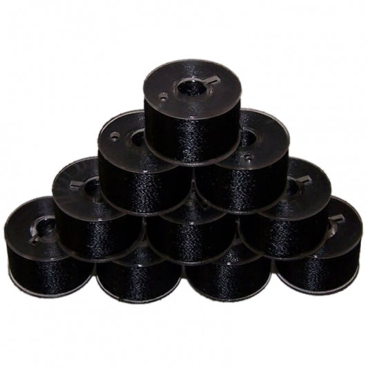 Pre-Wound Class 15 Bobbins Black 12pk.