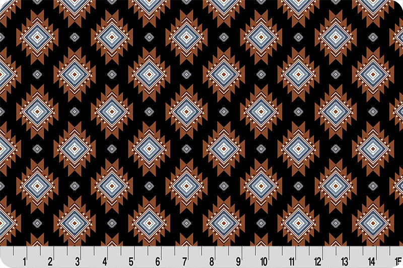 Echoes of the Range Running Wild Quilting Cuddle® Black - Shannon Fabrics