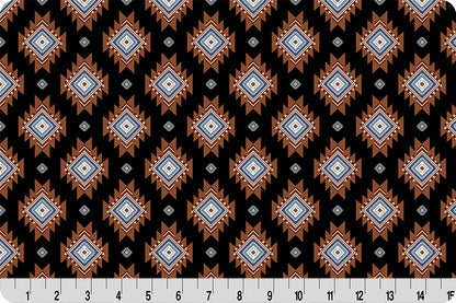 Echoes of the Range Running Wild Quilting Cuddle® Black - Shannon Fabrics