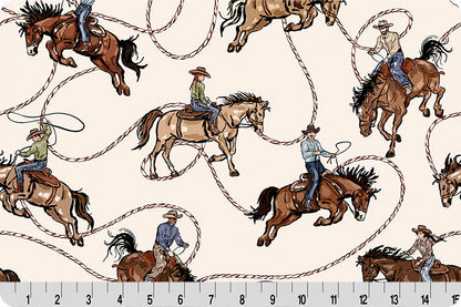 Echoes of the Range Saddle Ranch Quilting Cuddle® Natural - Shannon Fabrics