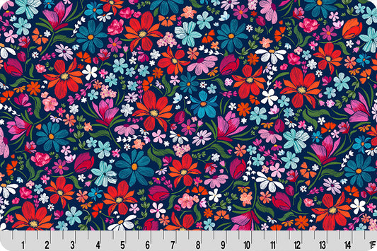 Whispering Blooms Mystical Quilting Cuddle® Navy - Shannon Fabrics